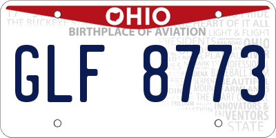 OH license plate GLF8773