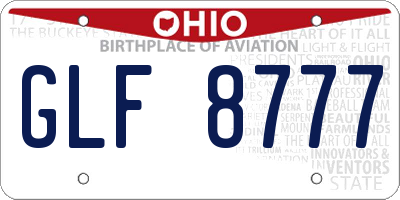 OH license plate GLF8777