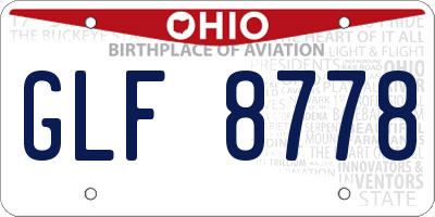 OH license plate GLF8778