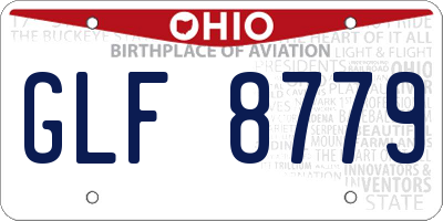 OH license plate GLF8779