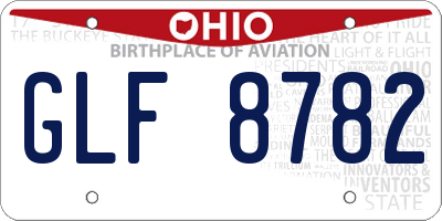 OH license plate GLF8782