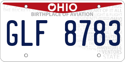 OH license plate GLF8783