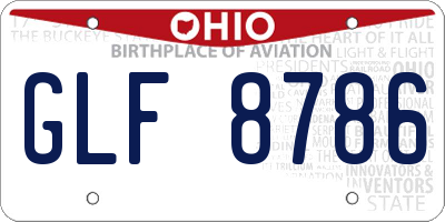 OH license plate GLF8786