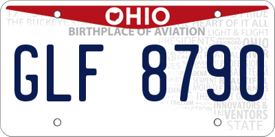 OH license plate GLF8790