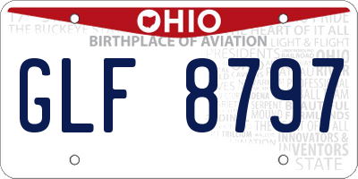 OH license plate GLF8797