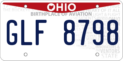 OH license plate GLF8798