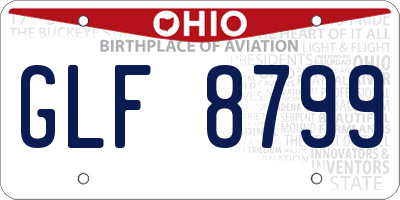 OH license plate GLF8799