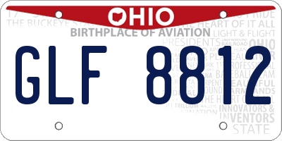 OH license plate GLF8812