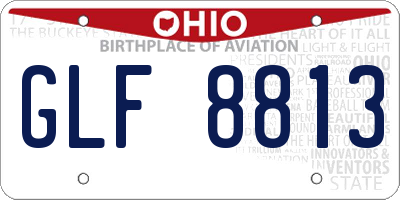 OH license plate GLF8813
