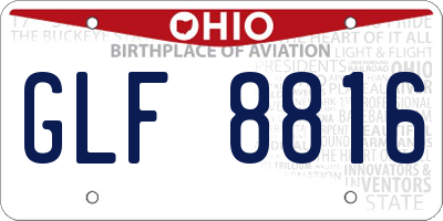 OH license plate GLF8816