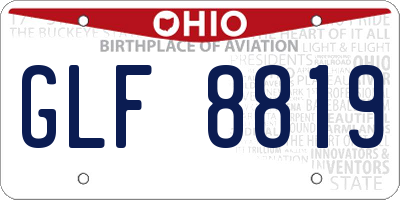OH license plate GLF8819