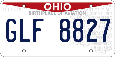 OH license plate GLF8827
