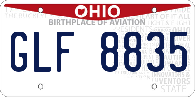 OH license plate GLF8835