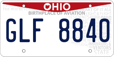 OH license plate GLF8840