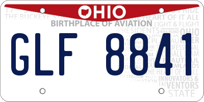 OH license plate GLF8841