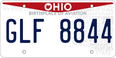 OH license plate GLF8844