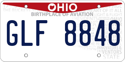 OH license plate GLF8848