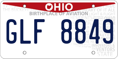 OH license plate GLF8849