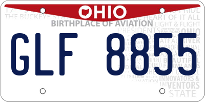 OH license plate GLF8855