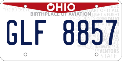OH license plate GLF8857