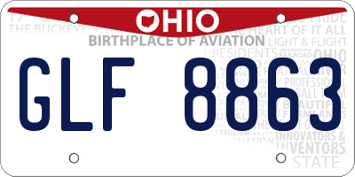 OH license plate GLF8863