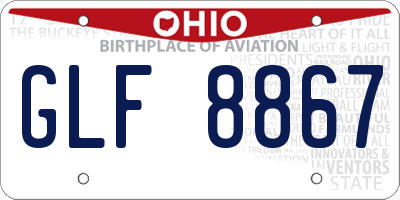 OH license plate GLF8867