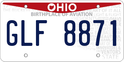OH license plate GLF8871