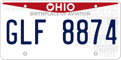 OH license plate GLF8874