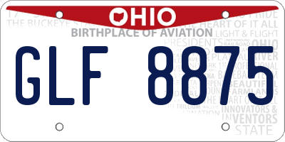 OH license plate GLF8875