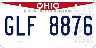 OH license plate GLF8876