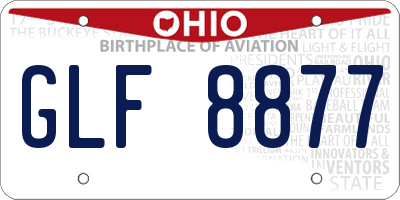 OH license plate GLF8877