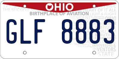 OH license plate GLF8883