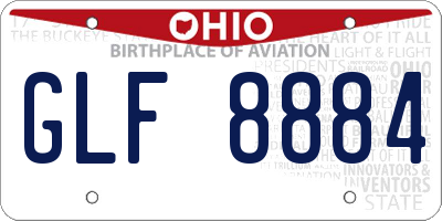 OH license plate GLF8884