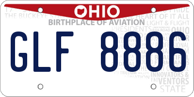 OH license plate GLF8886