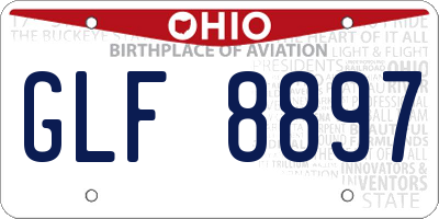 OH license plate GLF8897