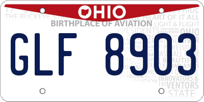 OH license plate GLF8903