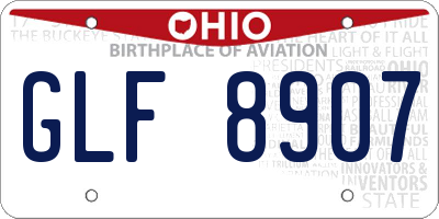 OH license plate GLF8907