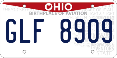 OH license plate GLF8909