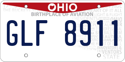 OH license plate GLF8911