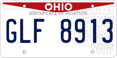 OH license plate GLF8913