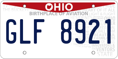 OH license plate GLF8921