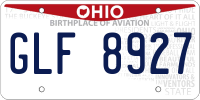 OH license plate GLF8927