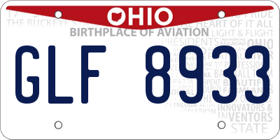 OH license plate GLF8933