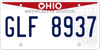 OH license plate GLF8937