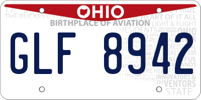 OH license plate GLF8942