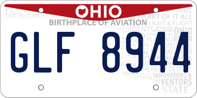 OH license plate GLF8944