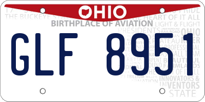 OH license plate GLF8951