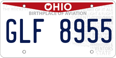 OH license plate GLF8955