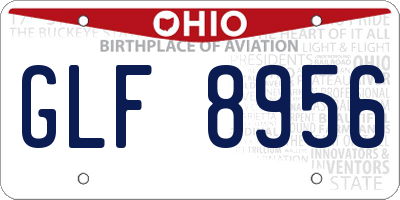 OH license plate GLF8956