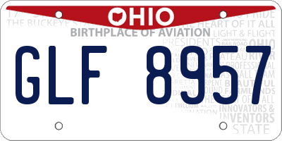 OH license plate GLF8957